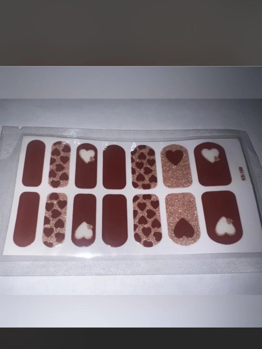 $1 brown and Gold Heart Nail Wraps $1 WITH ANY $10 ORDER OR MORE